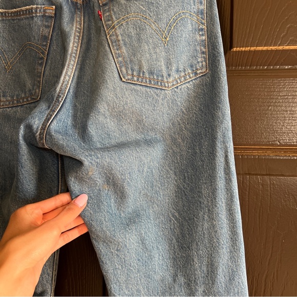 Levi's 501’s Blue Distressed Women's Straight Jeans - Picture 7 of 7